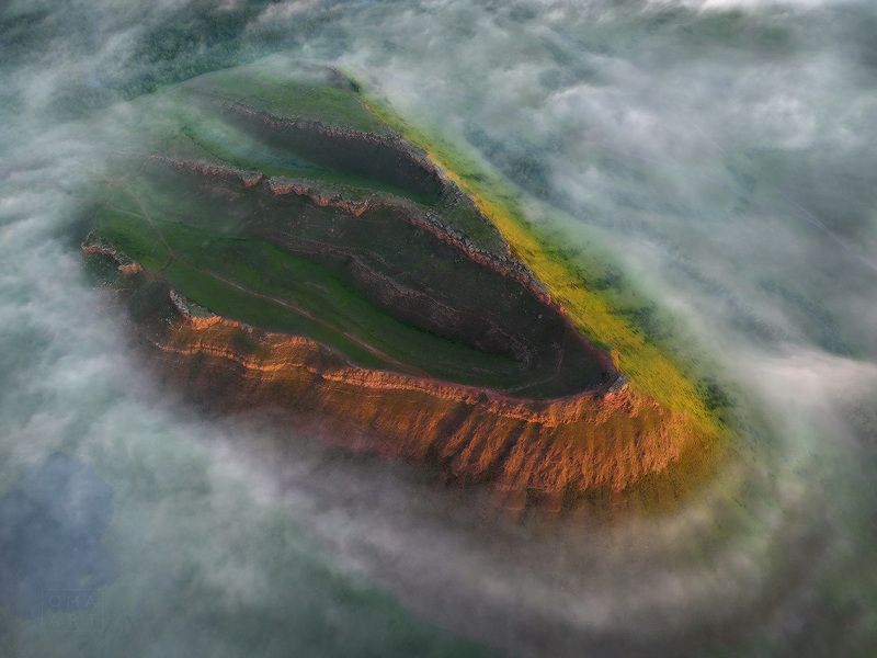 сундуки, хакасия, сибирь, туман, лето Горная гряда Сундуки фото превью