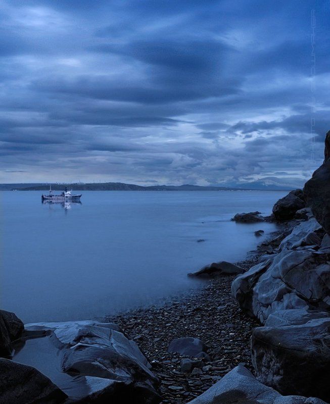 фото, чукотка, photo, chukotka, snowmaker, камни, лиман, анадырь, anadyr, море, Silence in blue фото превью