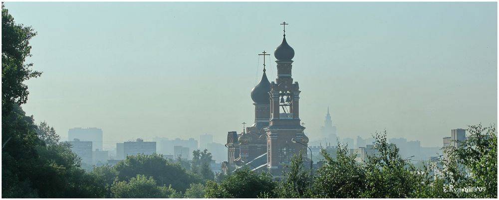 город,церковь,высотка,москва,крыши,утро,кулешов,, Кулешов Евгений