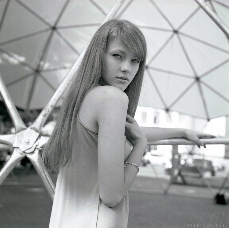 girl, bw, portrait, yashica ... фото превью