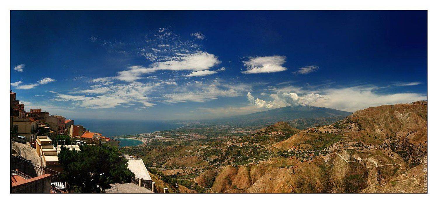 таормина, вид, этна, сицилия, вулкан, италия, Alexandr da Vinci