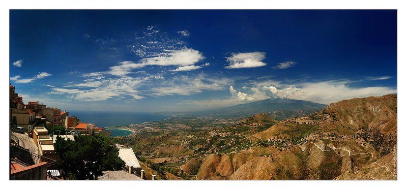 таормина, вид, этна, сицилия, вулкан, италия Вид на красавицу Этну фото превью