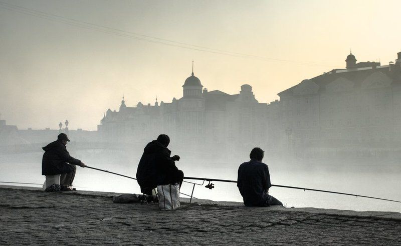 Калининград. Утренний туман на Преголе. фото превью