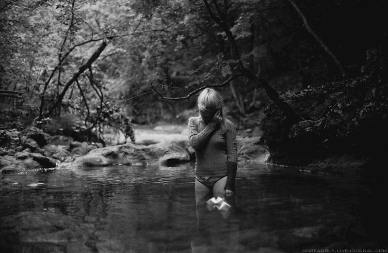 lake, girl, origami, forest oriGami фото превью