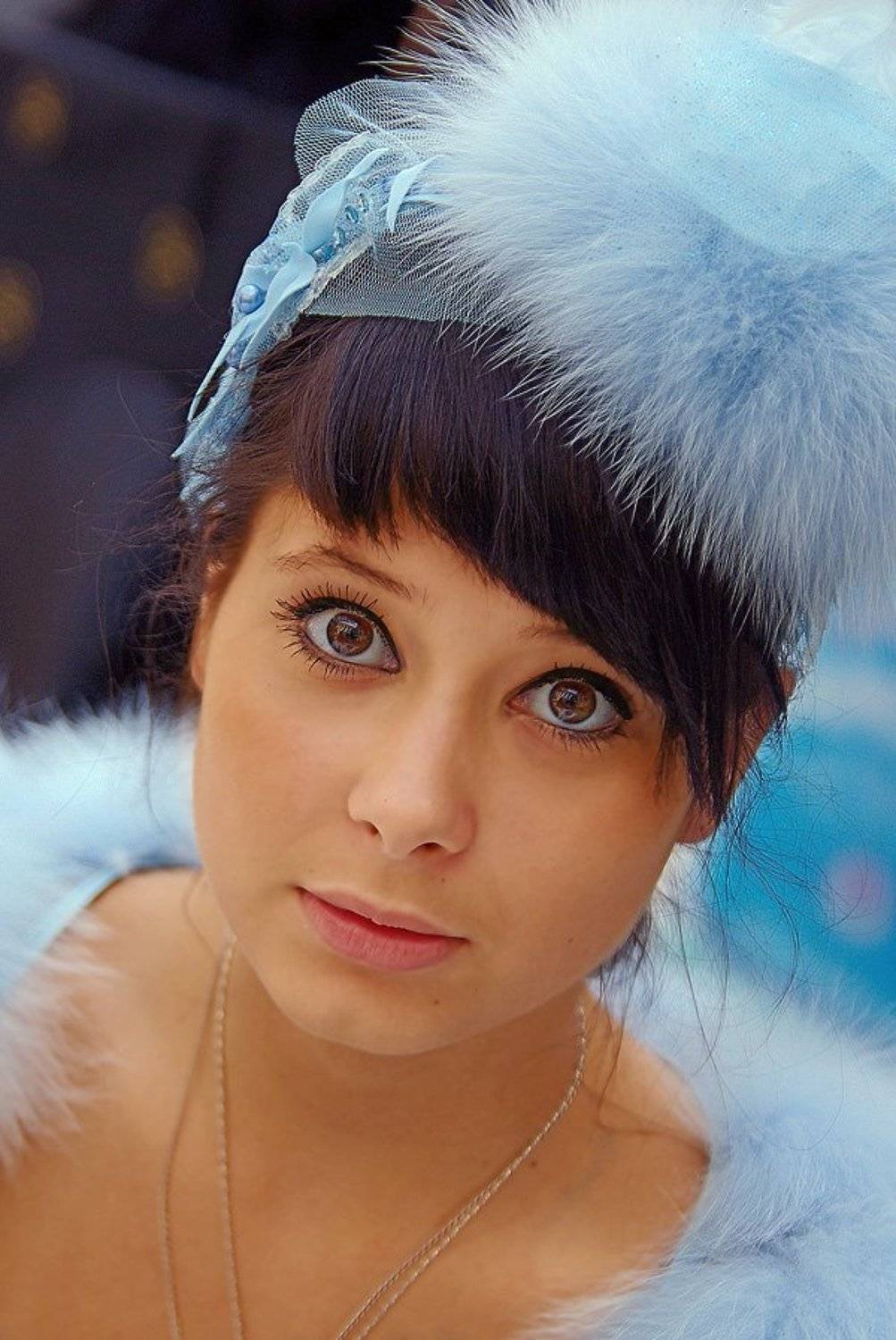 лицо, глаза, мех, девушка, портрет, Yagor