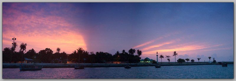 Закат над островом Маамигили фото превью