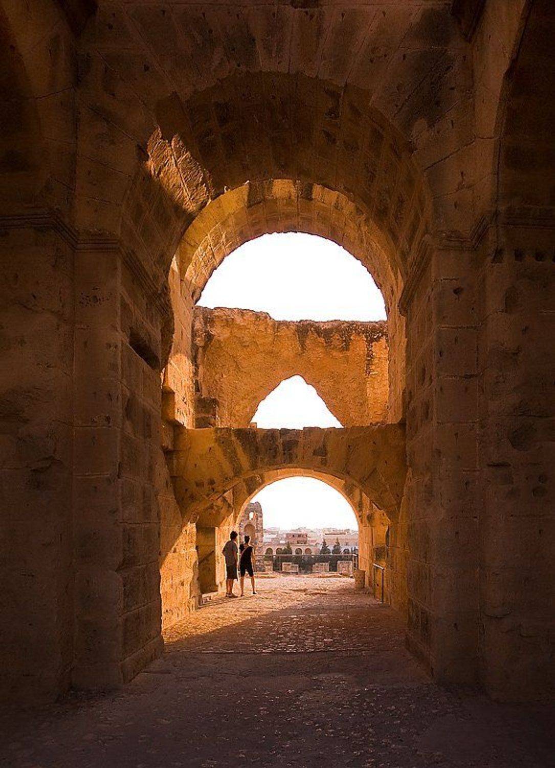 тунис, эль-джем, колизей, закат, elektro