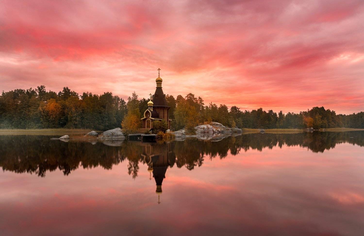 Вуокса, Осень, Рассвет, Эдуард Гордеев