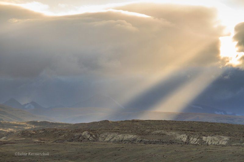 солнце, закат, чуйская степь, солончак, кош-агач, алтай, склон, ледник, горы Там, где живёт солнце фото превью