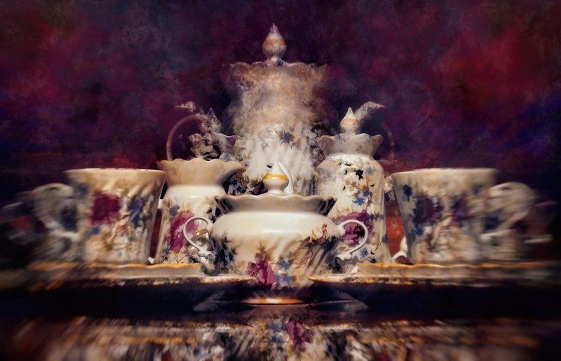 сервиз, чашки, натюрморт, цвет Рисуя объективом натюрморт... фото превью