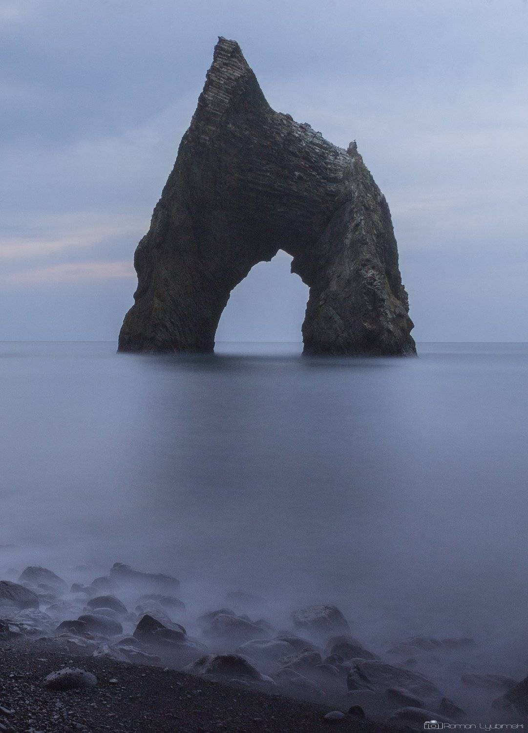 Пейзаж, памятник, золотые ворота, крым, кара даг, черное море, пляж, утро, выдержка, россия, феодосия, коктебель, роман любимский, камни, море., Роман Любимский