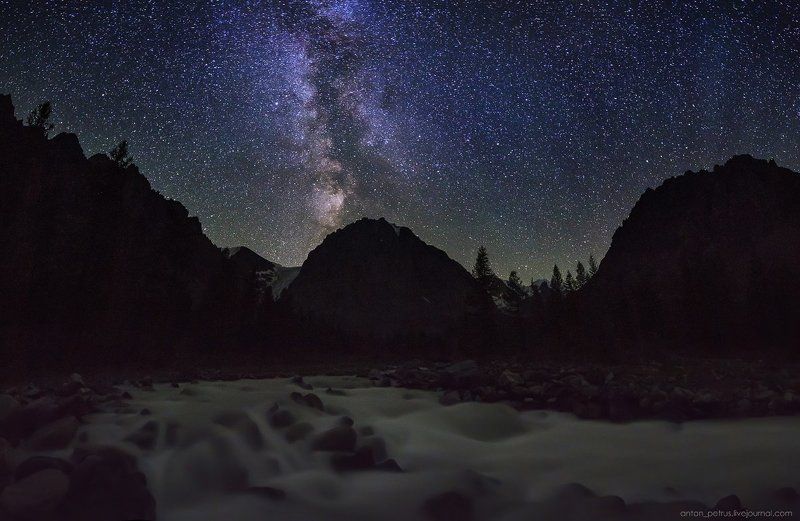 Актру, Алтай, Горы, Звезды, Млечный Путь, Ночь Ночной Актру фото превью