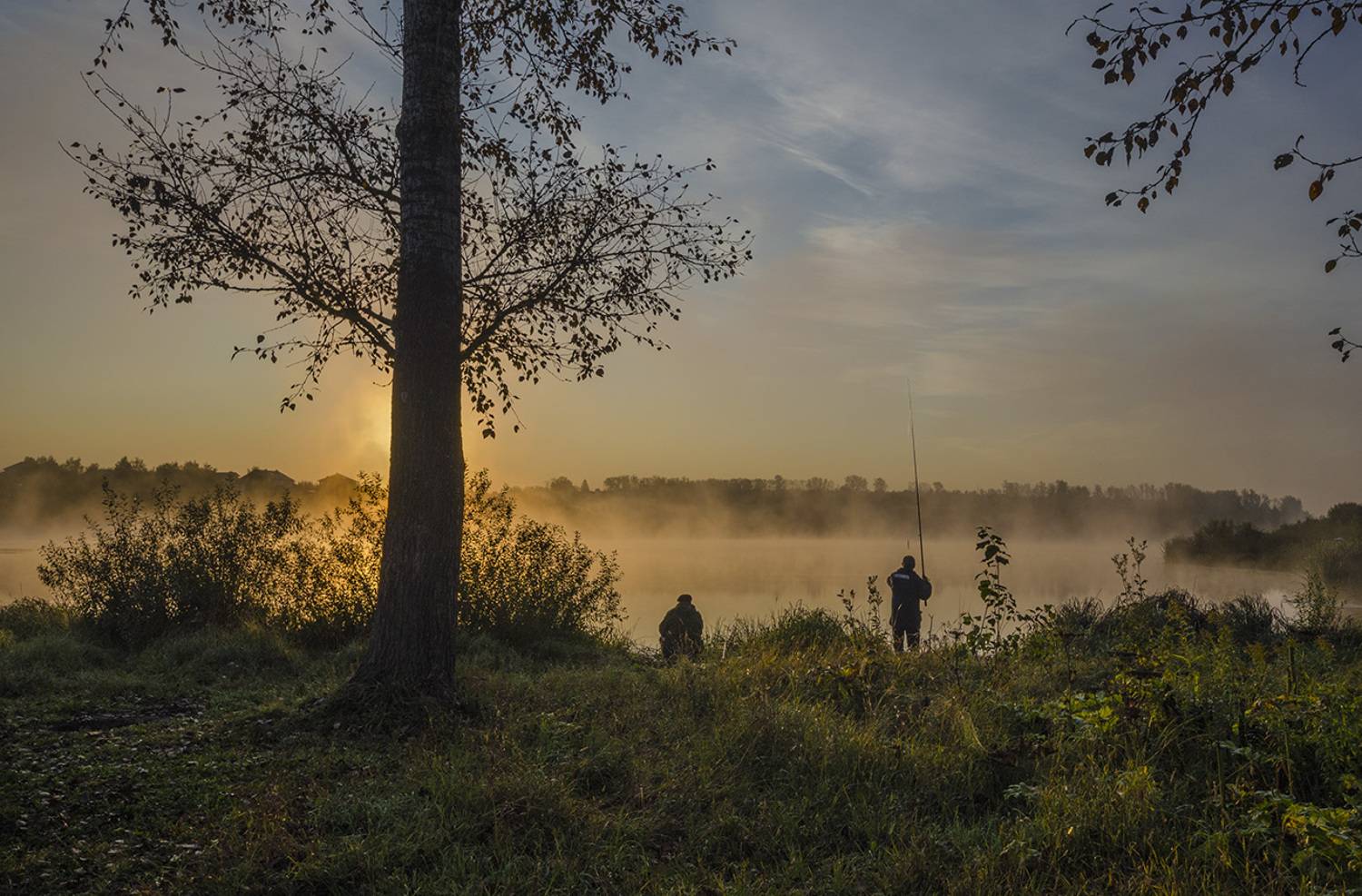 осень, пруд, рыбаки, архангельское, Михаил Агеев