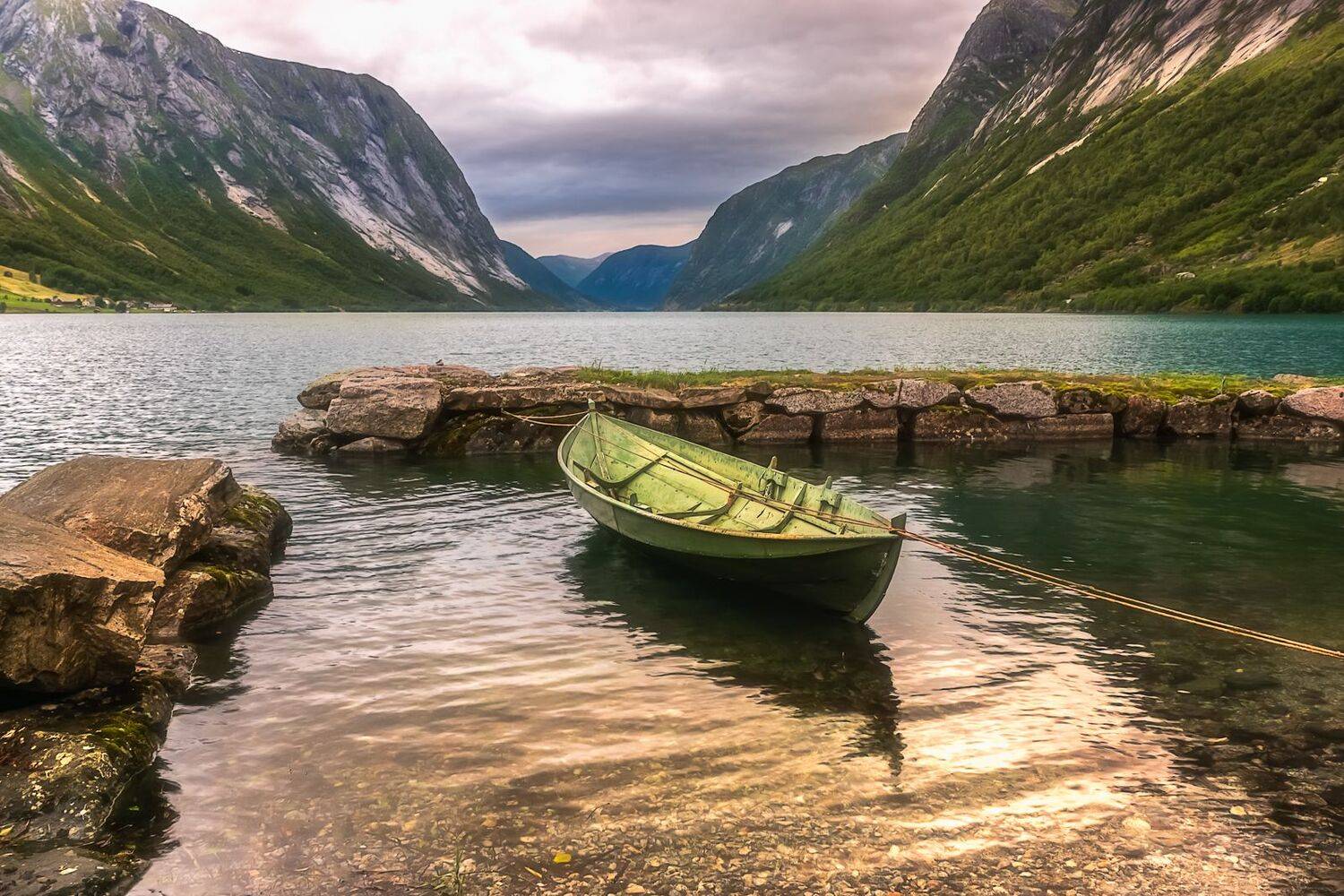 природа, пейзаж,озеро,лодка, Норвегия,, Лариса Дука