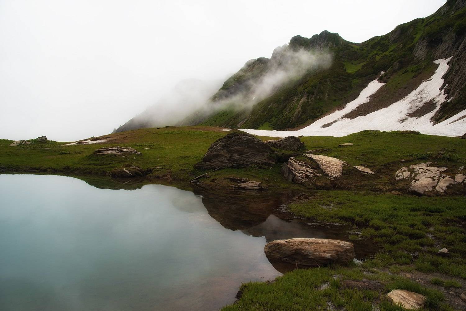 кавказ, горы, озеро, туман, Чавыкина Анастасия