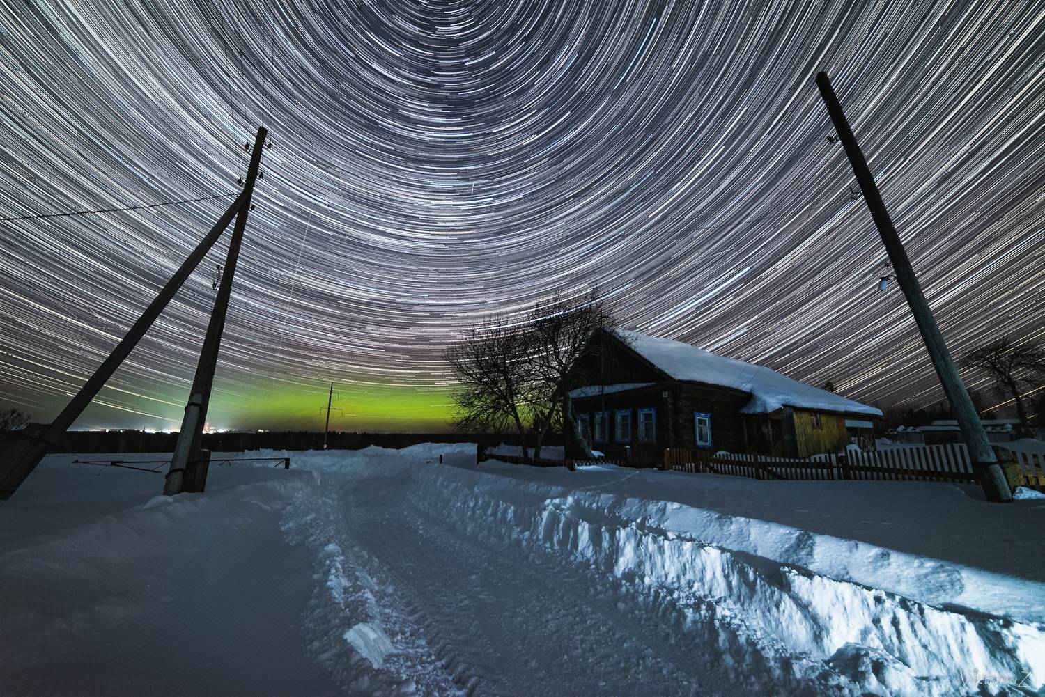 северное сияние, полярное сияние, заполярье, aurora borealis, polar lights, star trek, star trail, Куликов Виктор