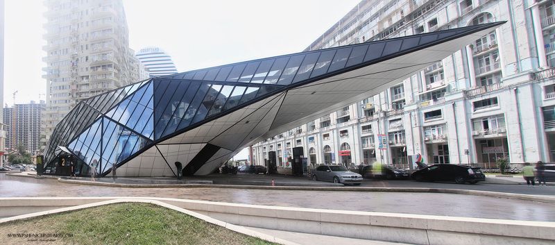 архитектура, городской пейзаж, батуми, параметрическая архитектура, консоль, минимализм, современные здания Стрела фото превью