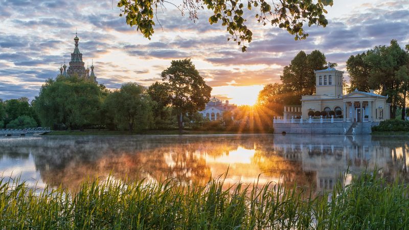 Восход на Ольгин пруд. Петергоф фото превью