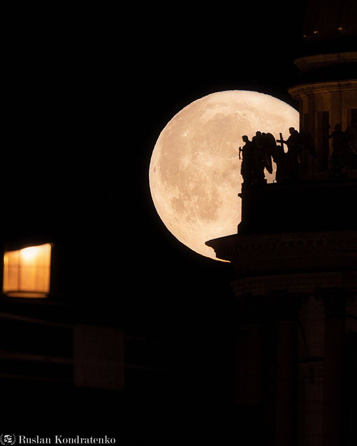 санкт-петербург, луна, полнолуние, восход луны, прострел, заход луны, Кондратенко Руслан