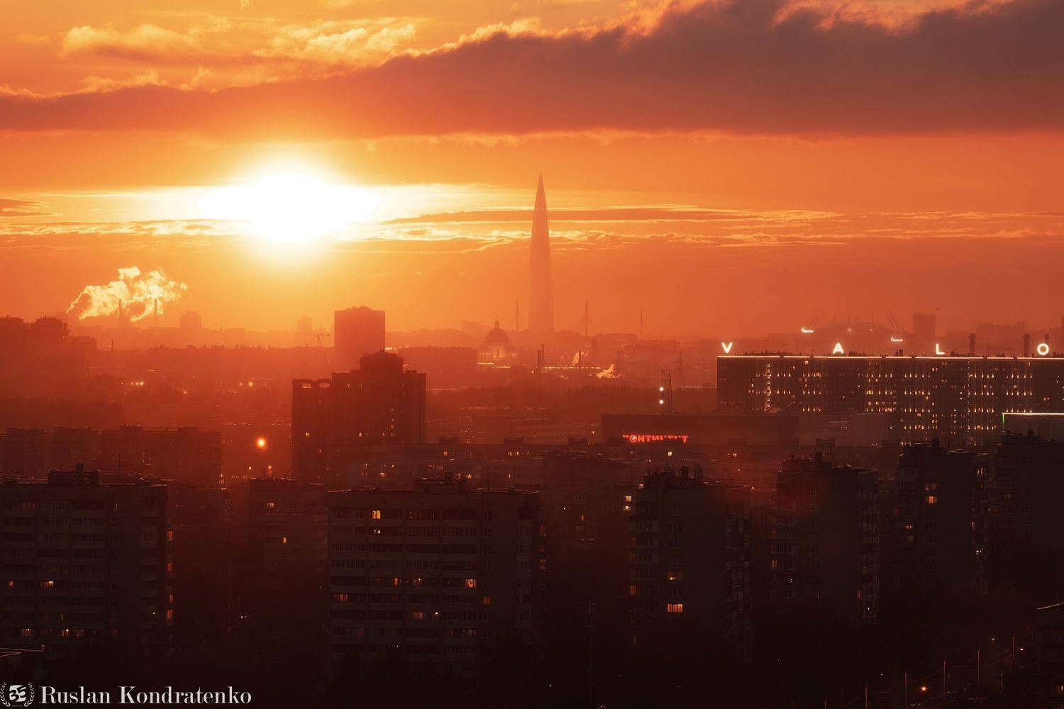 санкт-петербург, закат, троицкий собор, лахта-центр, лахта, небоскреб, прострел, time blending, композитная фотография, Кондратенко Руслан