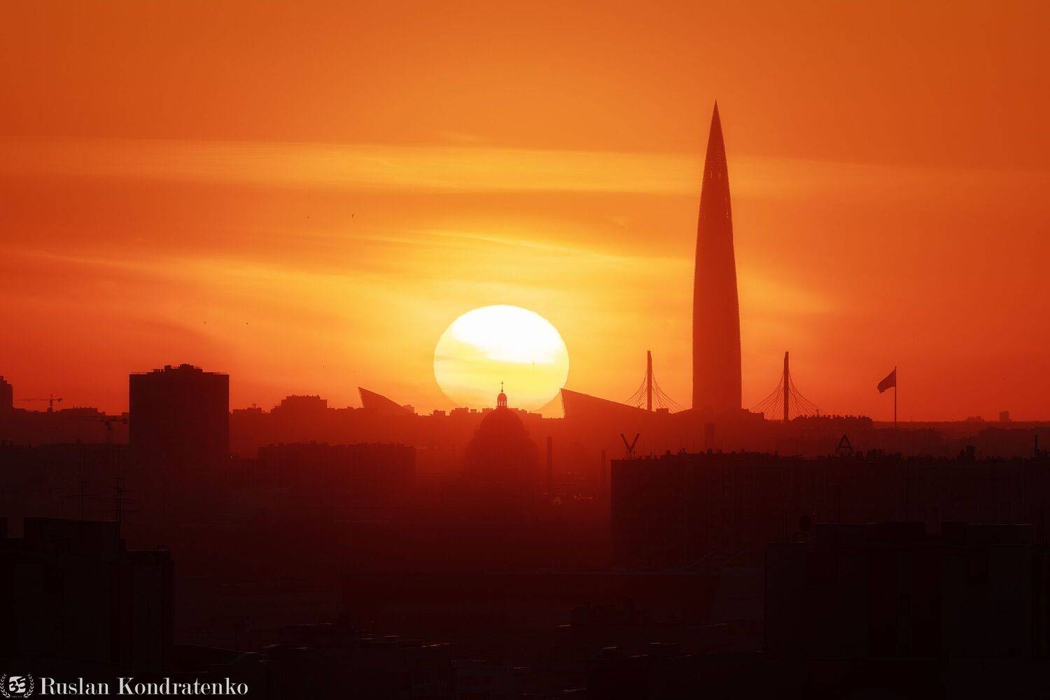 санкт-петербург, закат, лахта-центр, лахта, небоскреб, прострел, зенит арена, вантовый мост, зсд, троицкий собор, Кондратенко Руслан
