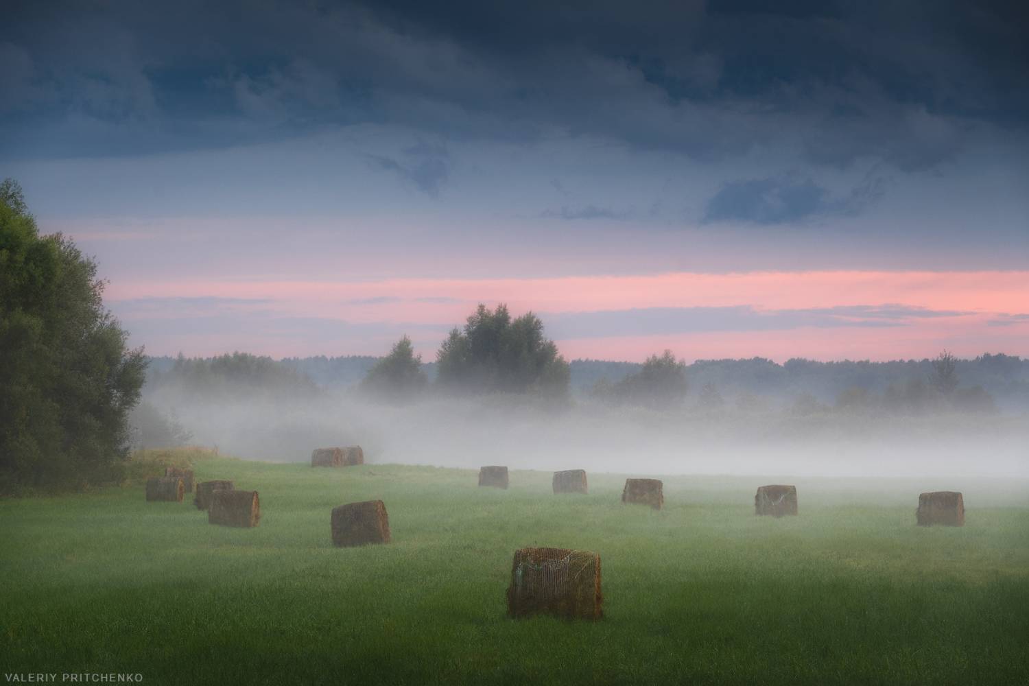пейзаж, природа, осень, поле, туман, вечер, тишина, landscape, nature, evening, fog, fields, Валерий Притченко
