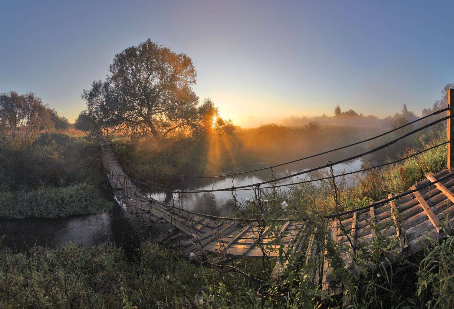 рассвет, река , мостик, Александр Свистков