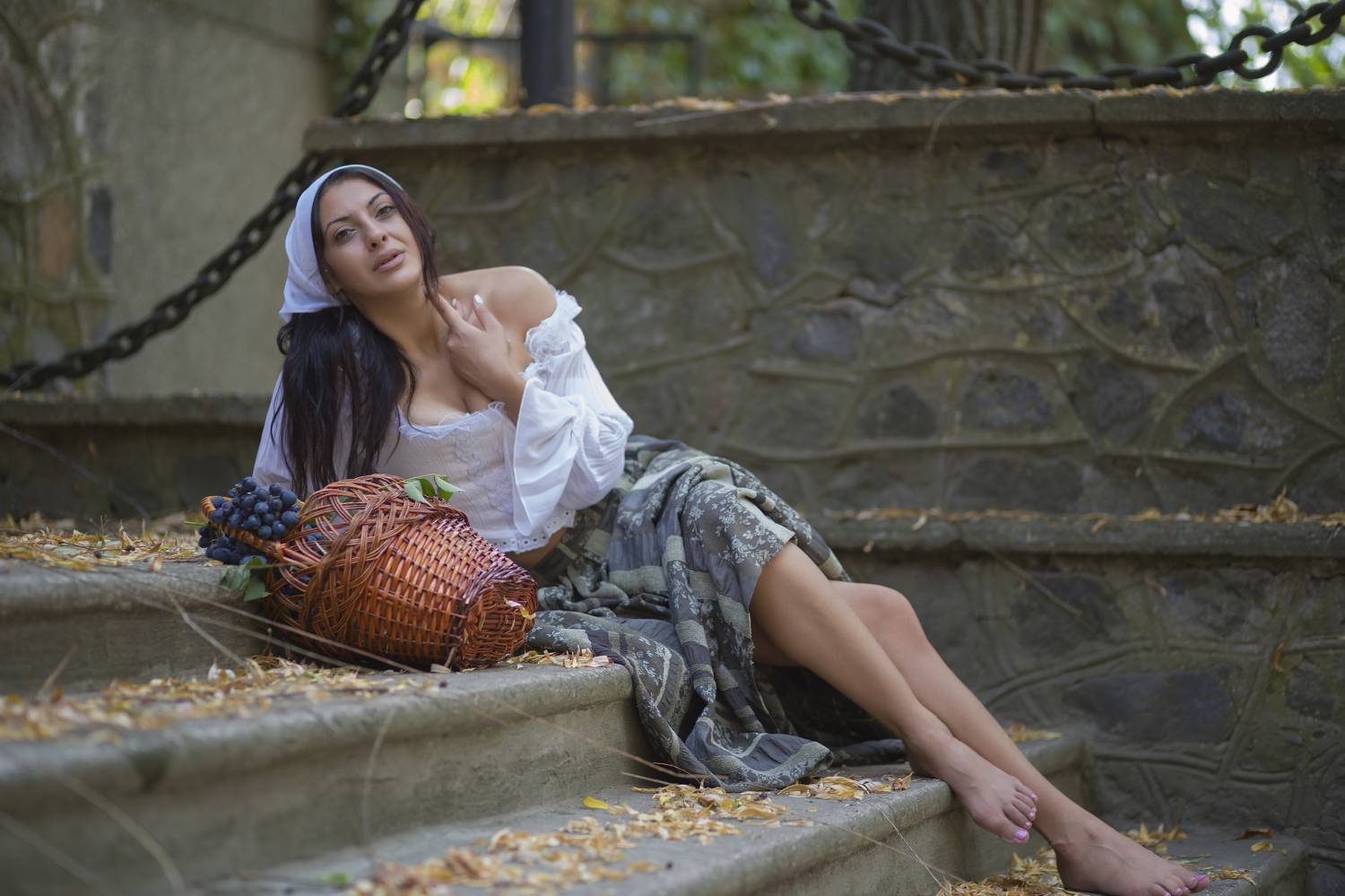 девушка, виноград, урожай, итальянка, молдаванка, осень, лето, Касьянов Игорь