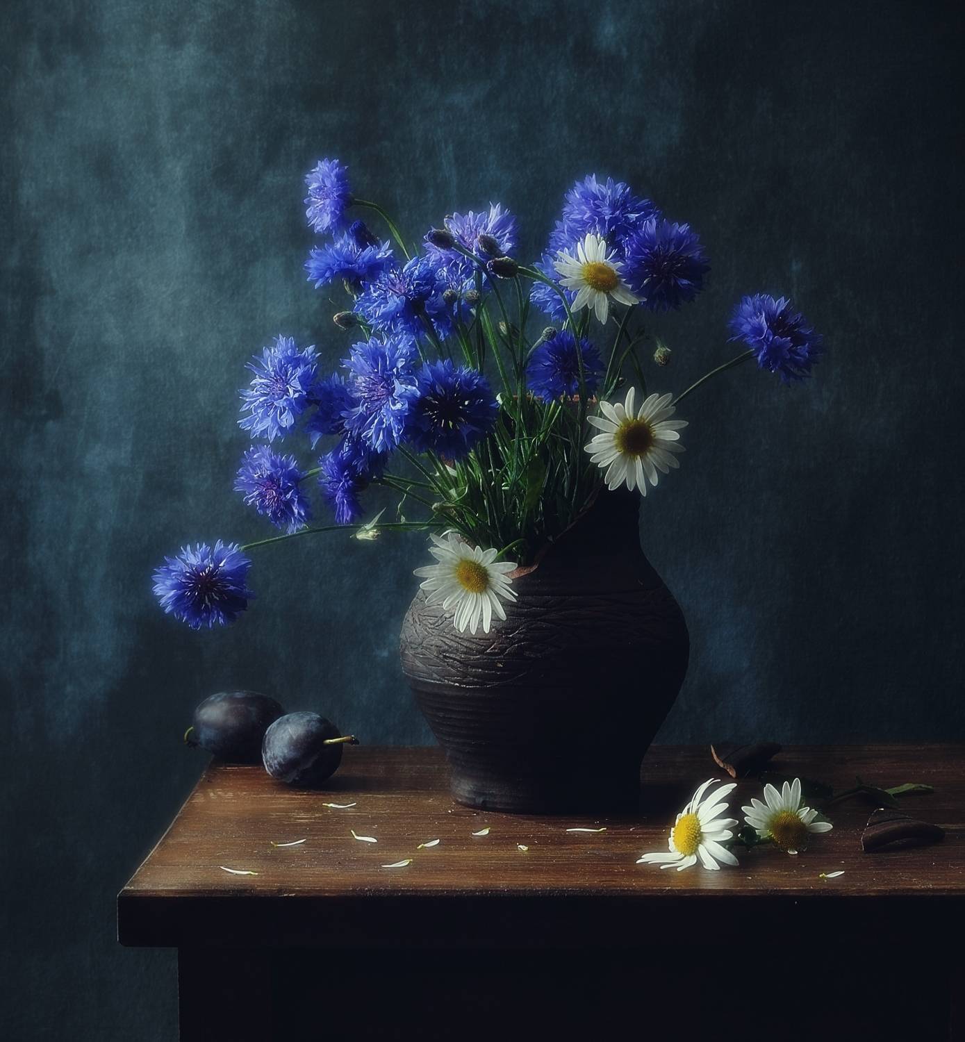 натюрморт,васильки,ромашки,цветы, Наталия К