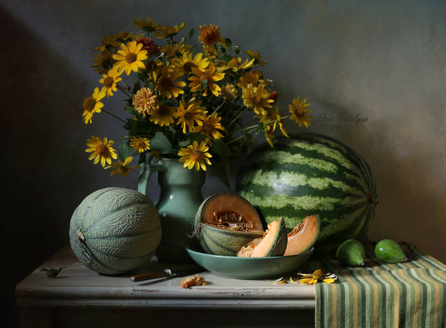 арбуз, дыня, цветы, Елена Татульян