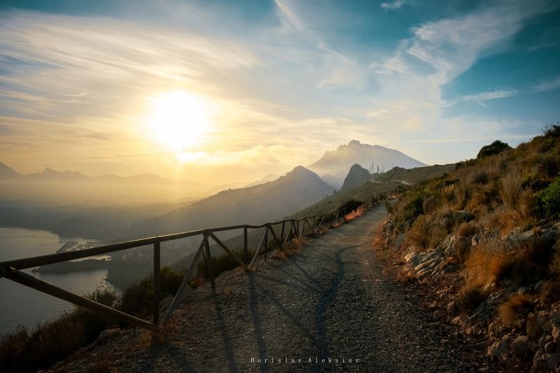 mirador morro de toix,alicante,spain,calpe,exterior,summer,road,sun,sea,water,sunset, Mirador Morro de Toix фото превью