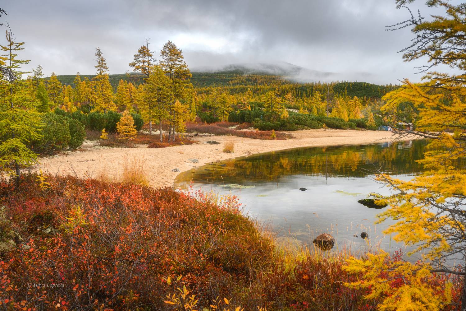 озеро джека лондона, коса биологов ,магадан, колыма, золотая осень, природный парк \, Юлия Лаптева