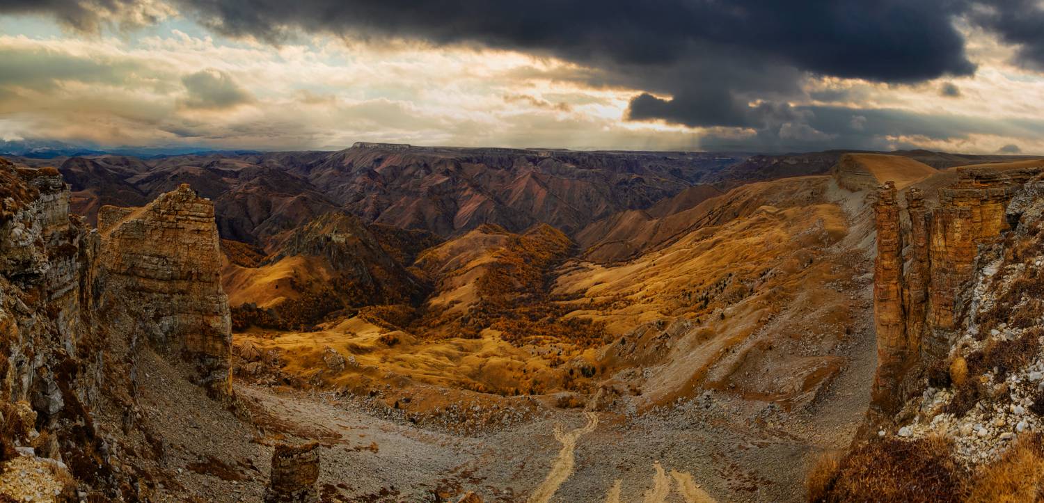бермамыт,осень,панорама,кчр,пейзаж, Елена Брежицкая