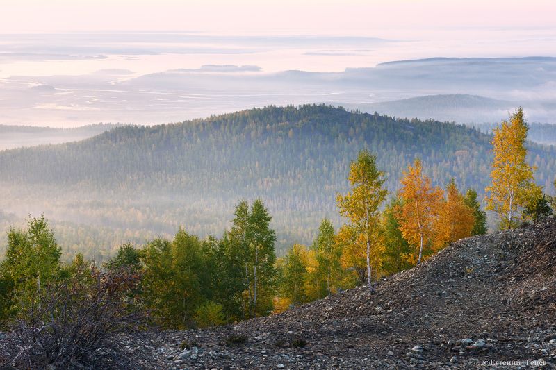 пейзаж, урал, горы, туман Уральское утро фото превью