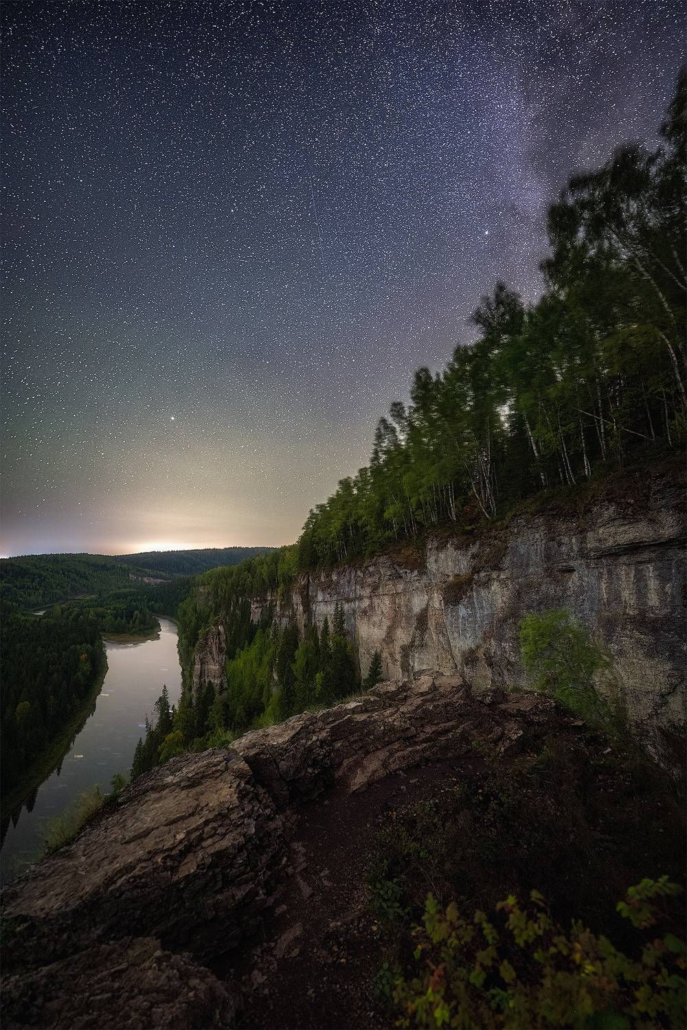 пермский край, ночь, усьва, россия, урал, пейзаж, звезды, млечный путь, астрофото, ночь, усьвинские столбы, чертов палец, осень, Кузнецов Кирилл