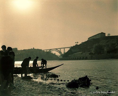 Fisherman's in Douro river (City of Porto in Portugal)