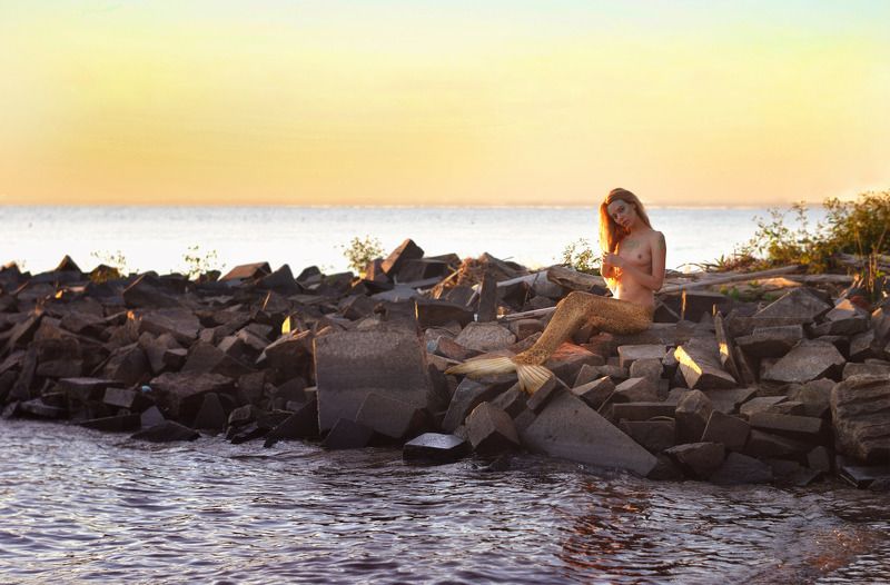 сирена, русалка, море, вода, девушка, ню Сирена фото превью