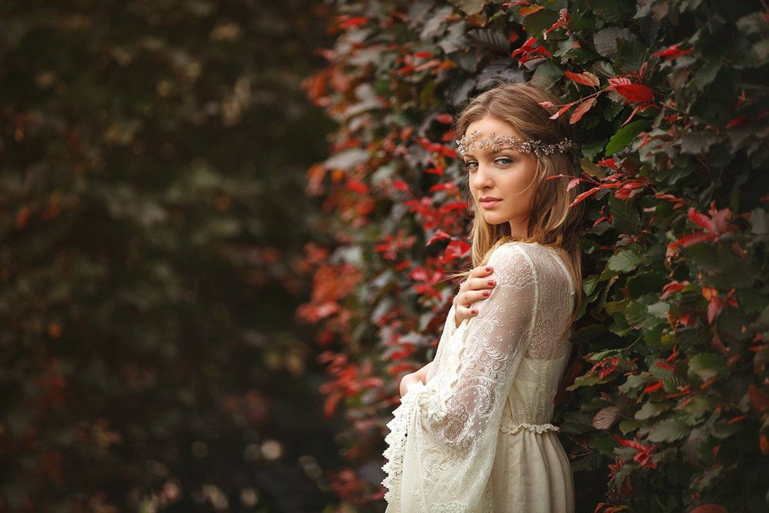 girl, park,, Al&euml;na Romanovskaya