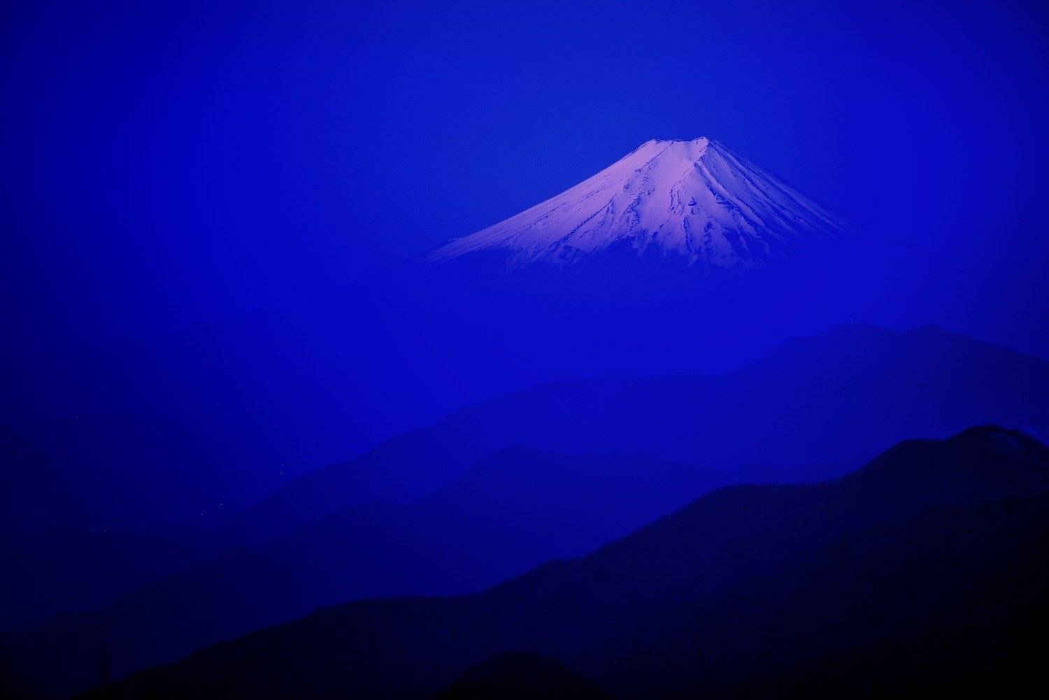 FUJI, MOUNTAIN, JAPAN, DAWN, SNOW, GLOW, MORNING, LANDSCAPE, LAYER, BLUE, SKY,, Takashi