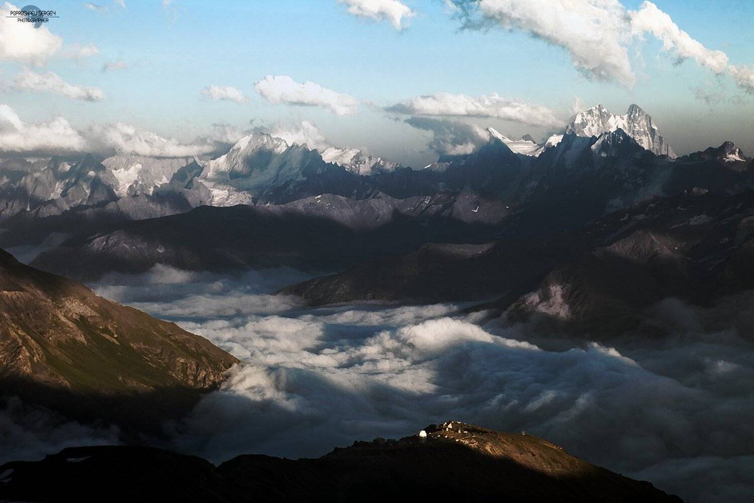 Горы, Облака, Эльбрус, Попрошаев Сергей