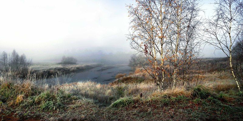 туман,озерна. Река Озерна,утро. фото превью