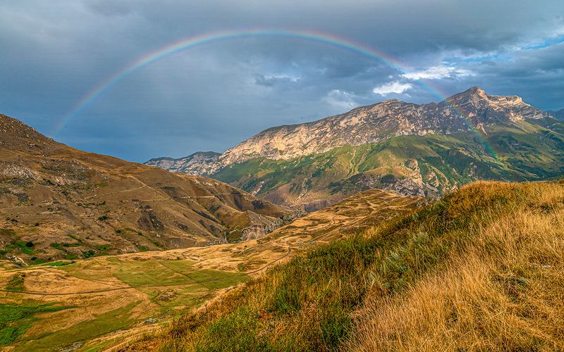 кабардино-балкария, безенги, радуга Радуга на ущельем Безенги фото превью