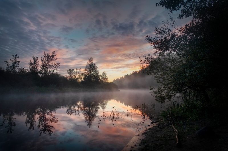 Акварельный рассвет фото превью