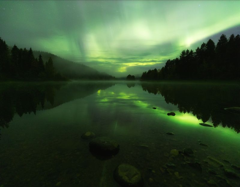 карелия, паанаярви, северное сияние, осень Ночь в Паанаярви фото превью