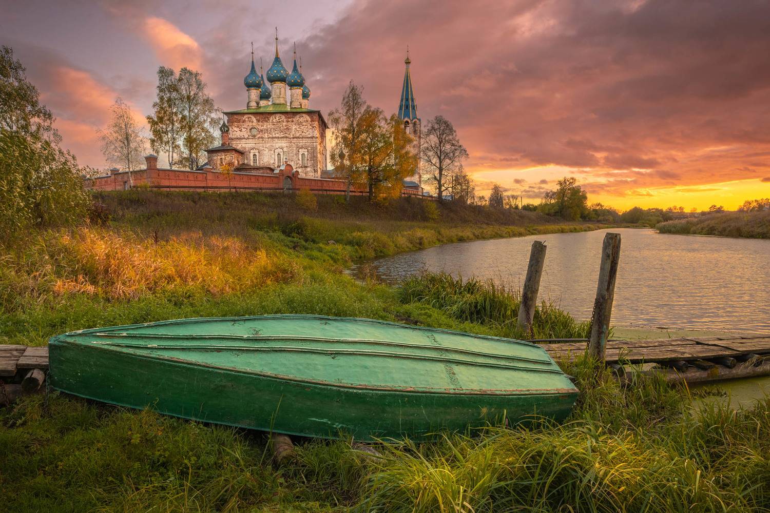 Дунилово, осень, лодка, закат , Юрий Руднев