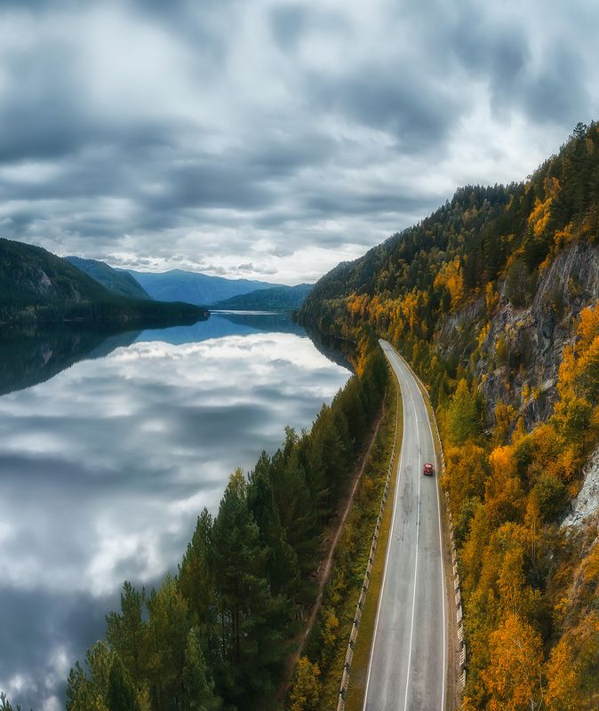 хакасия, сибирь, енисей, осень, саяны, дорога Вдоль Енисея фото превью