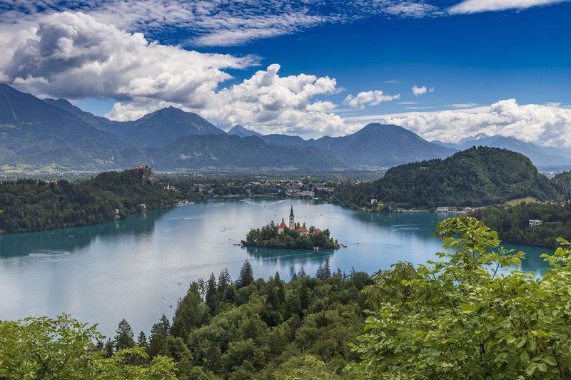 landscape, lake, bled, from above, water, mountains lake Bled фото превью