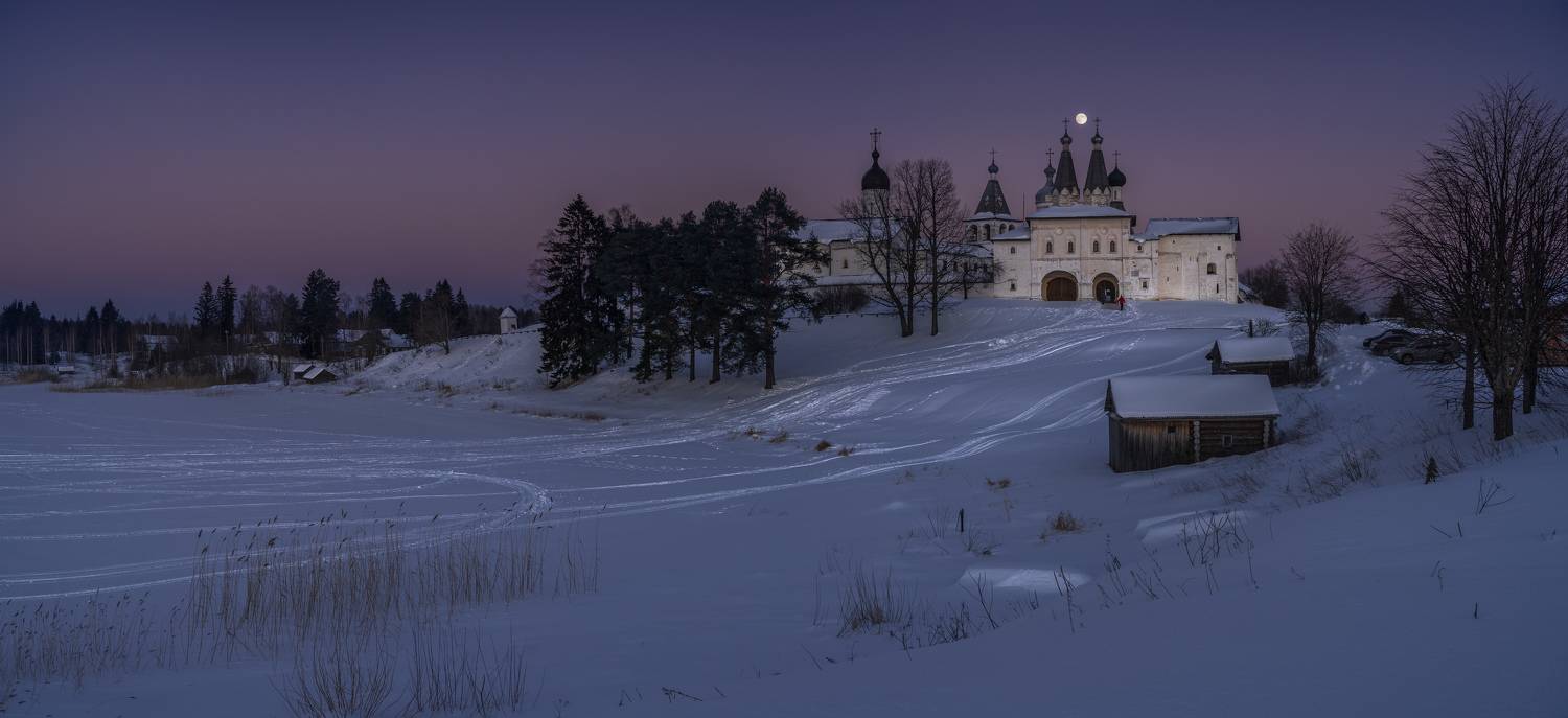 ферапонтово, полнолуние, зима, вечер, Зверев Олег
