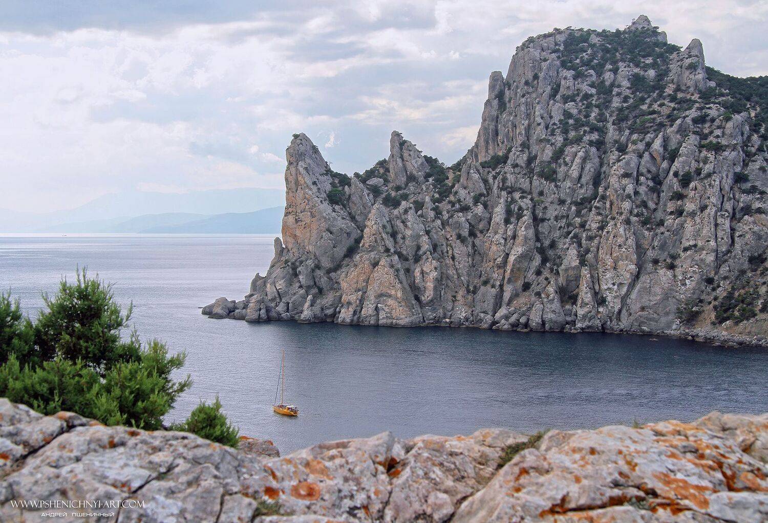 голубая бухта, пейзаж, крым, чёрное море, скала, новый свет, побережье, Пшеничный Андрей