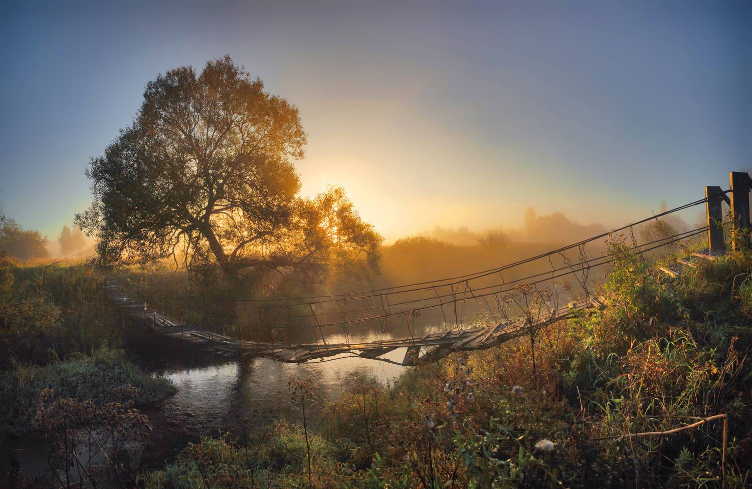 река, рассвет, мостик , Александр Свистков
